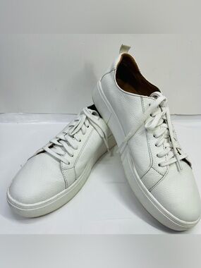 Sole Society Zamilio White Leather Sneakers Women’s 8.5 M Ivory Low Top Shoes